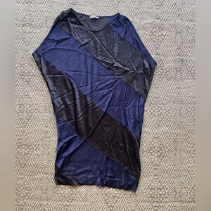 Vintage 90's Mochino Cheap & Chic Sleeveless Silk ‎ Purple Brown Patchwork Dress